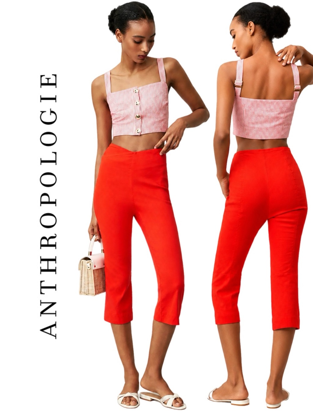 Anthropologie Maeve Structured Bombshell Capri Pants